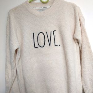 Cream Rae Dunn Love Sweater
